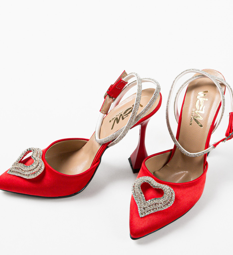 Pantofi Dama Tabaga Rosii | Eleganți cu Toc - imagine 6