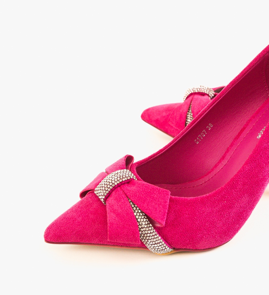Pantofi Stiletto Subhaa Fuchsia Eleganți - imagine 6