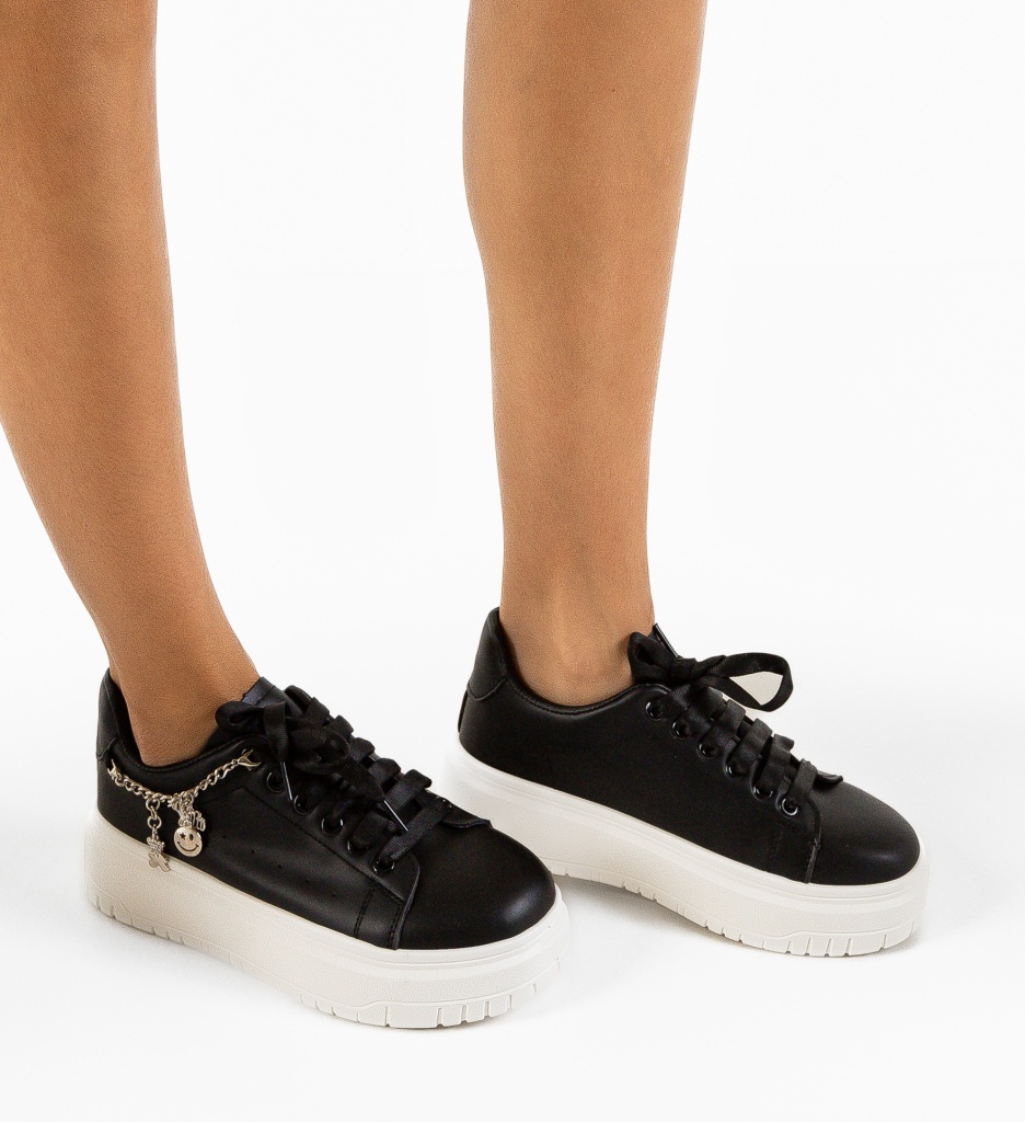 Sneakers Dama Vergast Negri - Confort și Stil