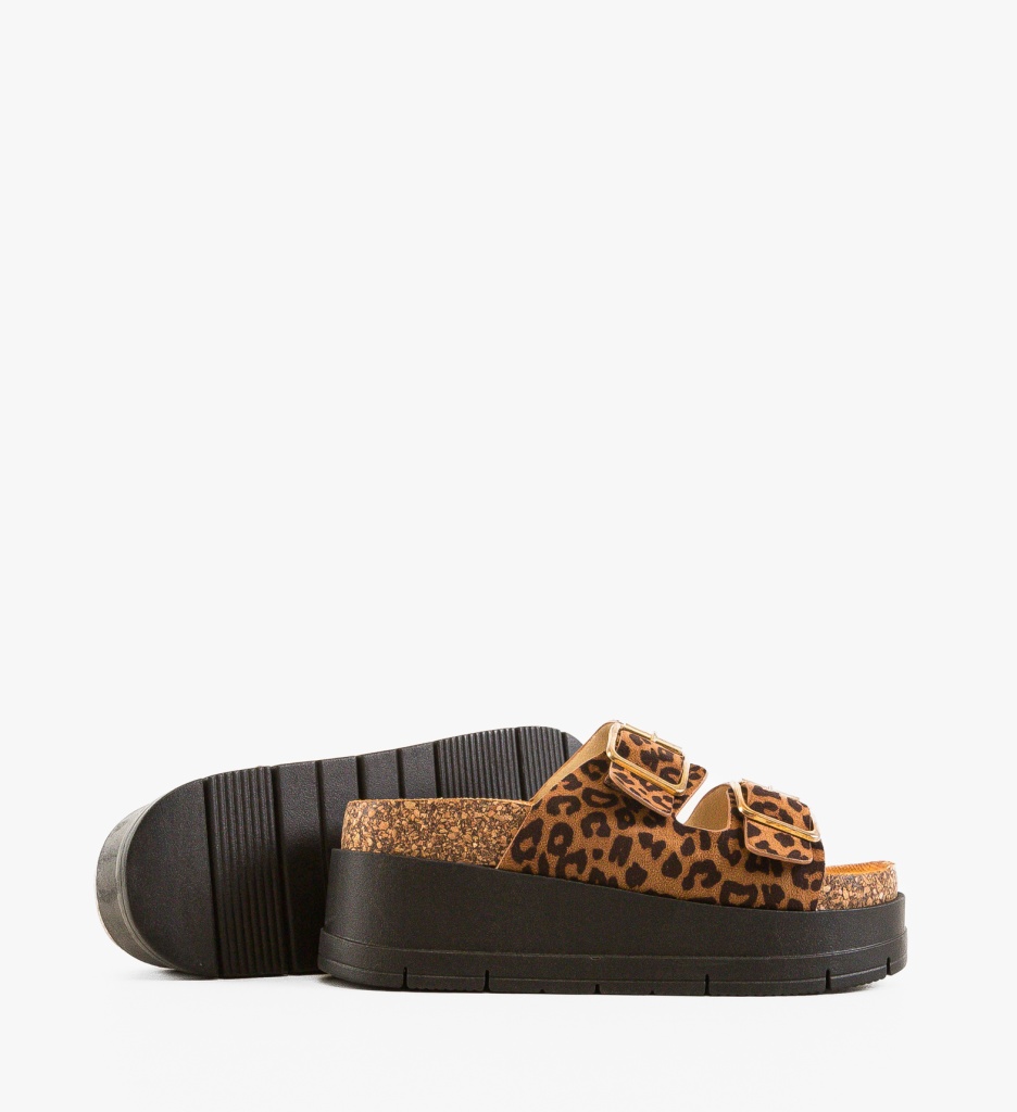 Papuci Dama Olive Animal Print - Eleganță și Stil - imagine 4