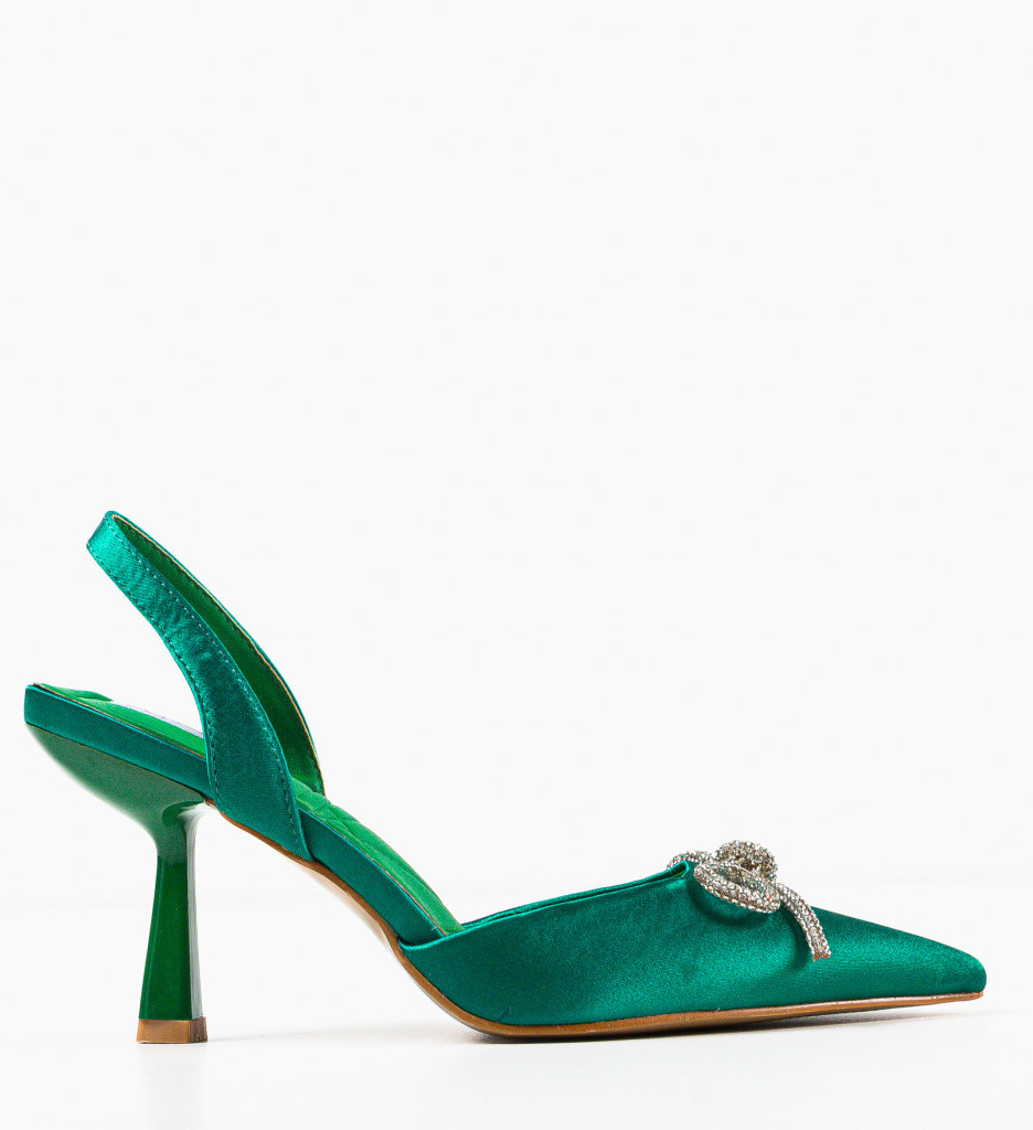 Pantofi Tsholofelo Verzi cu Toc Eleganți - imagine 5