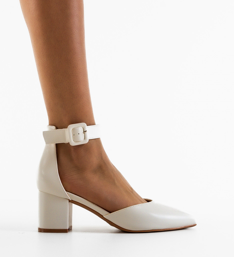 Pantofi Anerose Albi, Eleganță la Fiecare Pas - imagine 4