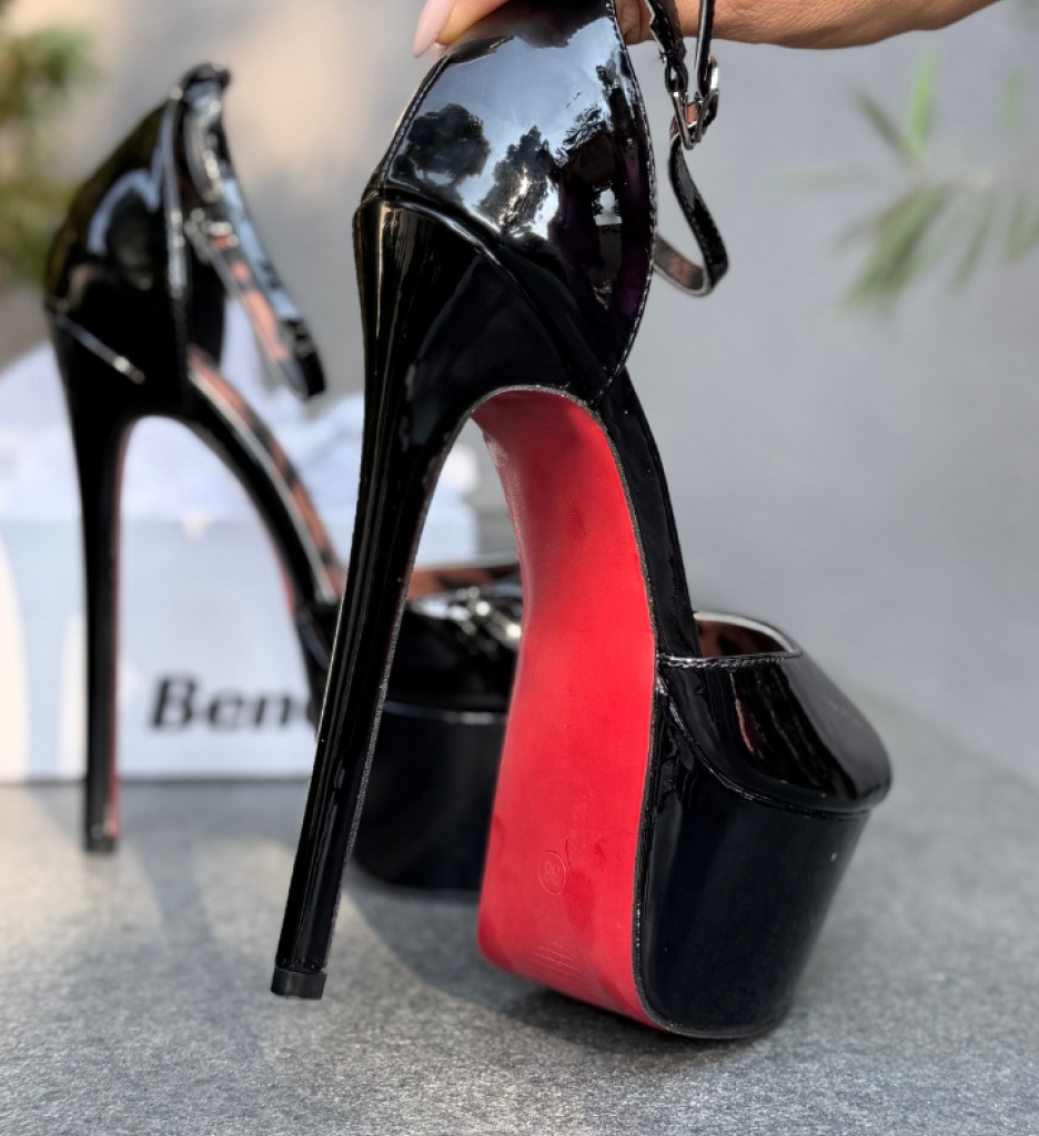 Sandale Ninesa Negre cu Toc Elegante - imagine 2