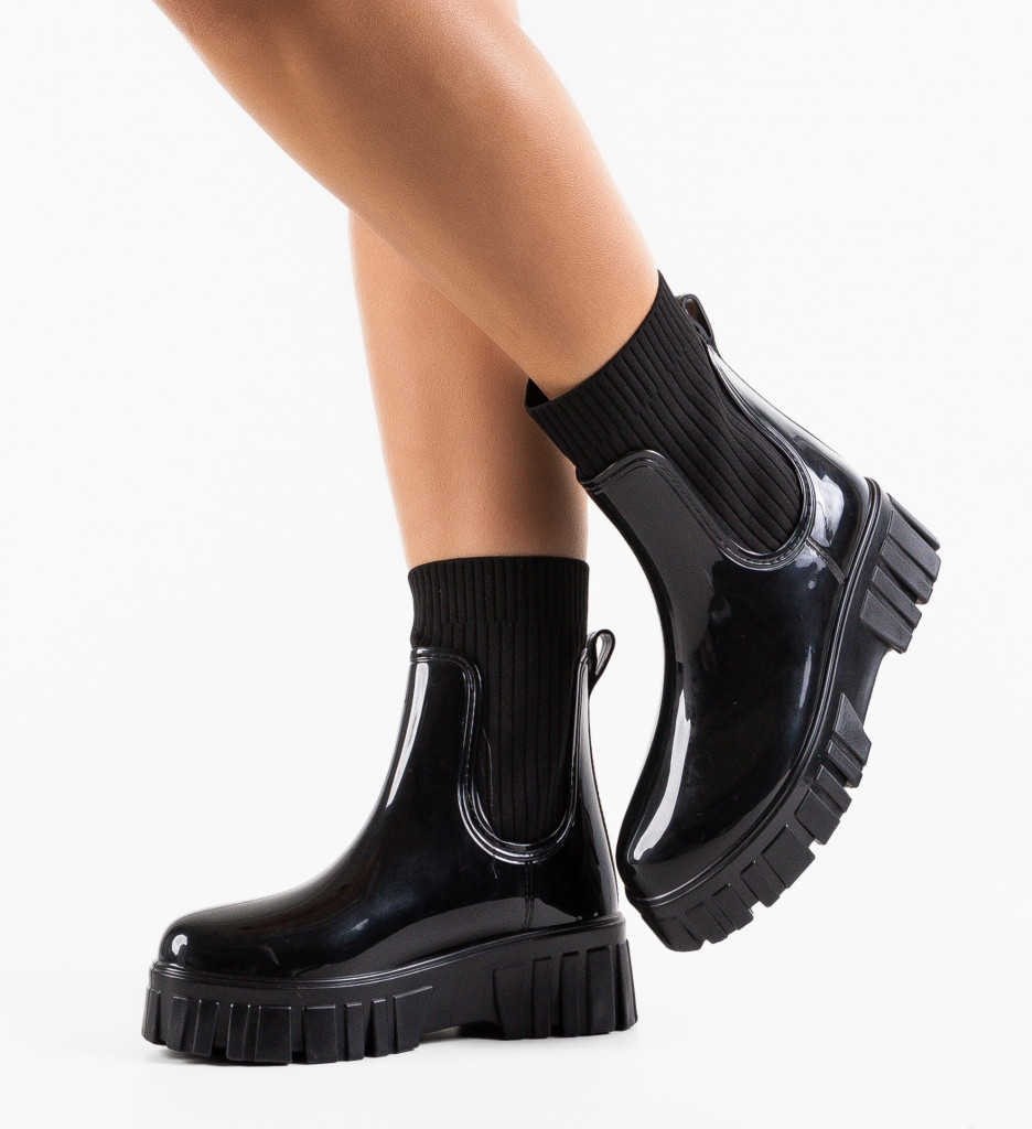 Ghete Dama Chelsea Negre Elegante - imagine 3