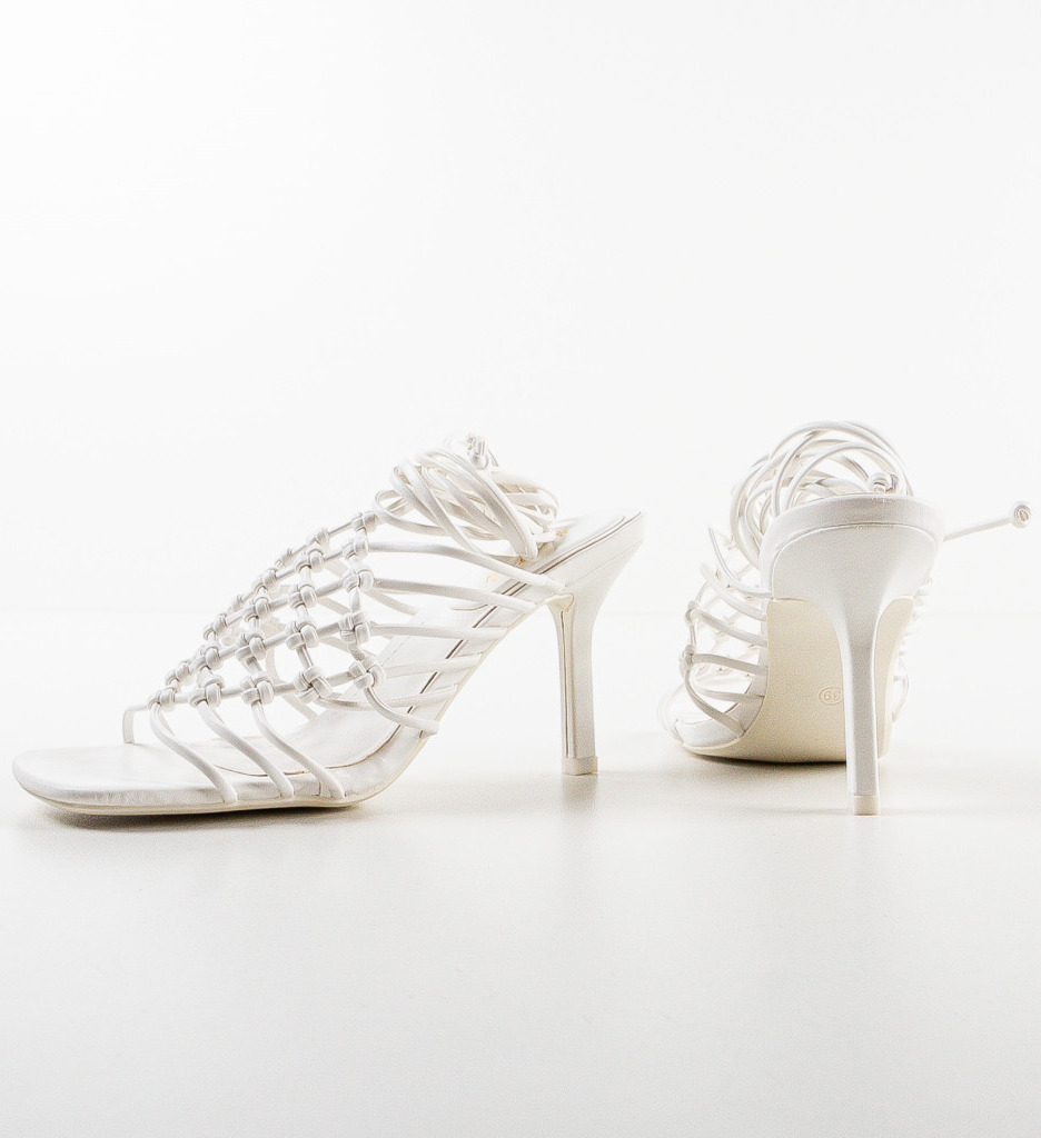Sandale Toc Griffin Albe | Eleganță și Confort - imagine 7
