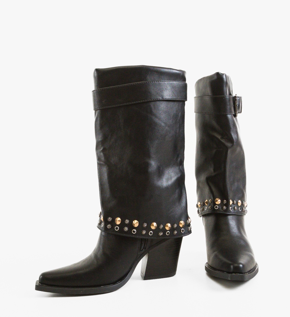 Cizme Dama Leah Negre Piele | Depurtat - imagine 4