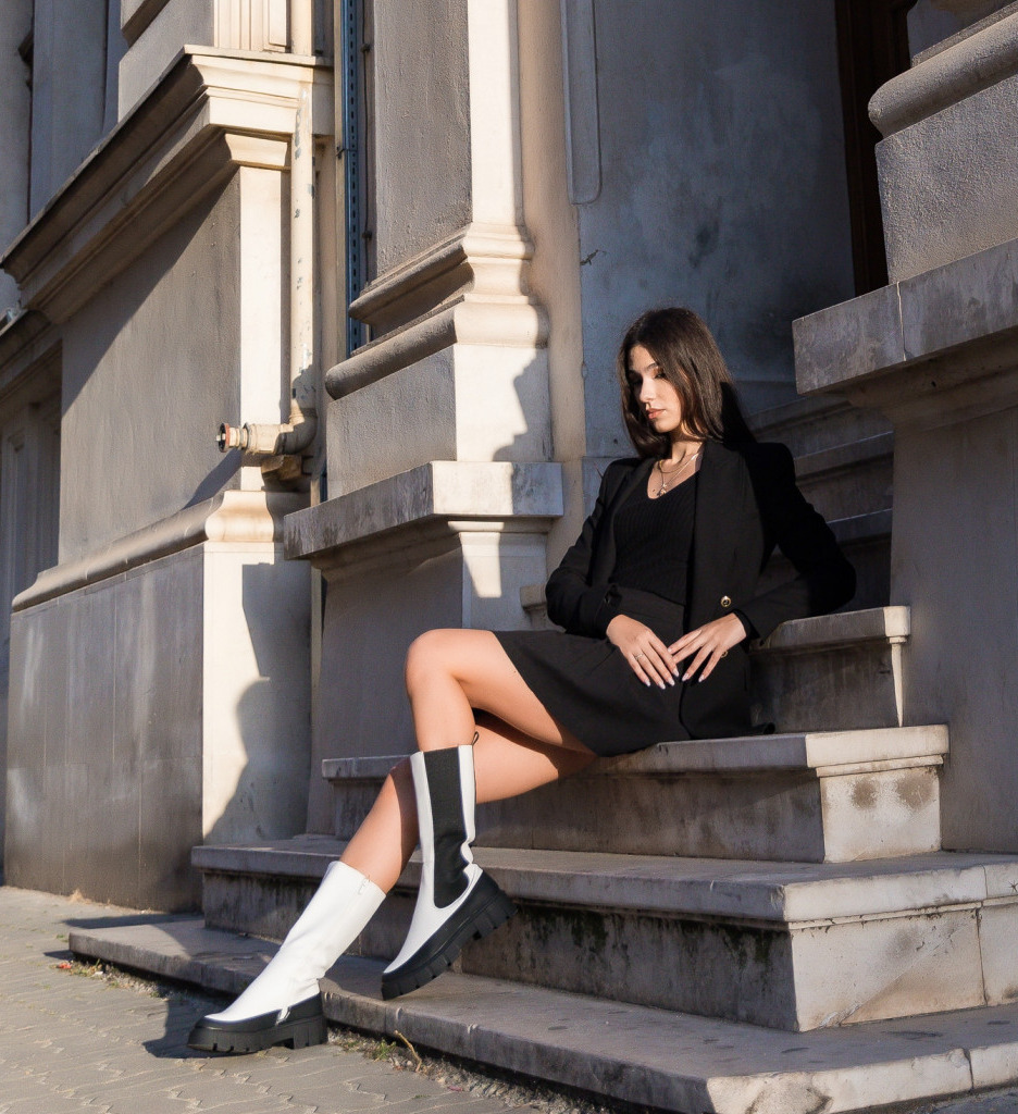 Cizme Dama Caoimhe Albe | Eleganță și Stil - imagine 7