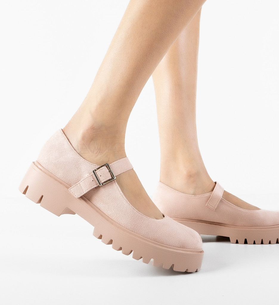Pantofi Casual Dama Tiber Roz - Stil Confort - imagine 2