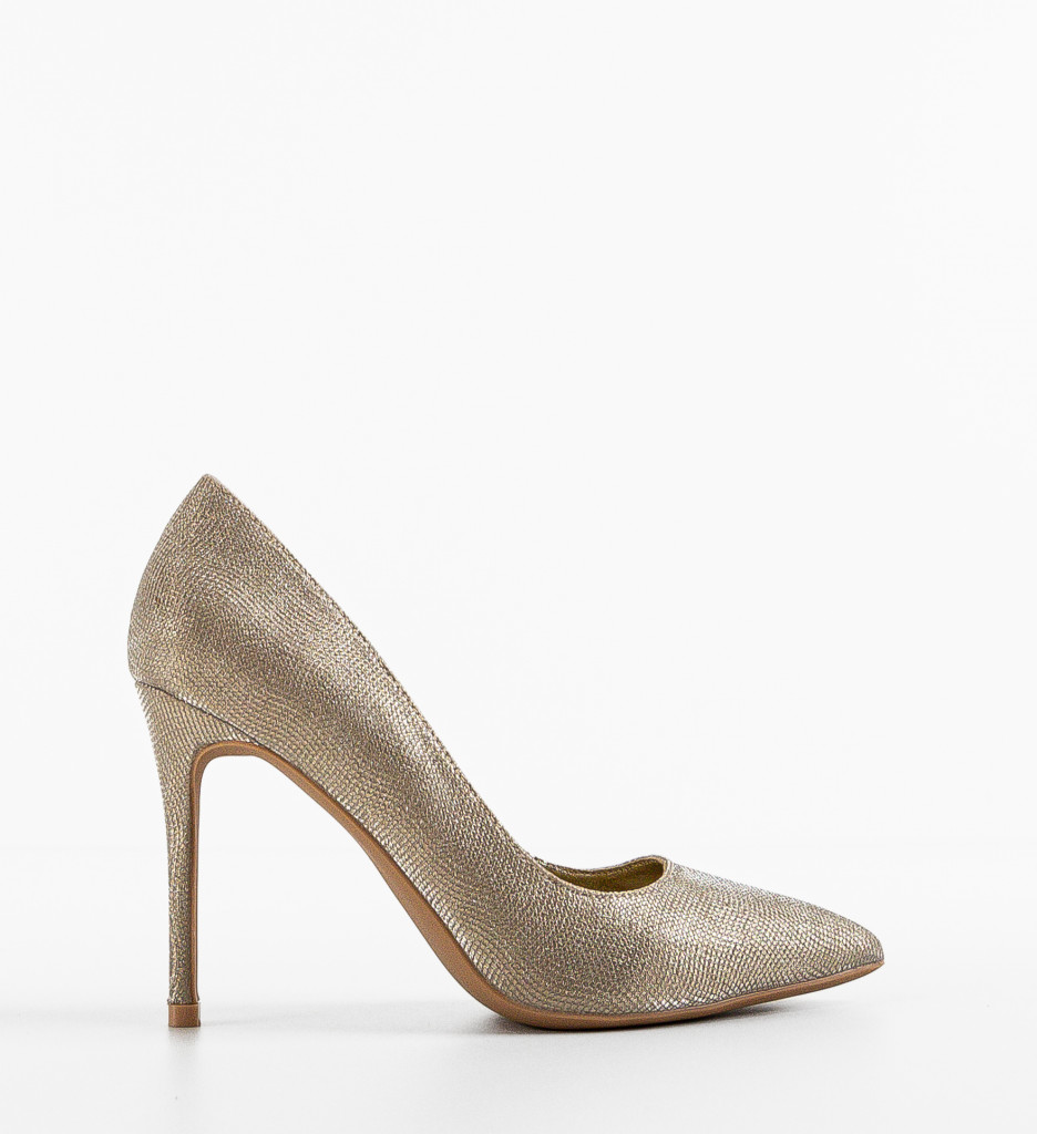 Pantofi cu Toc Gordon Aurii | Eleganță Maximă - imagine 3