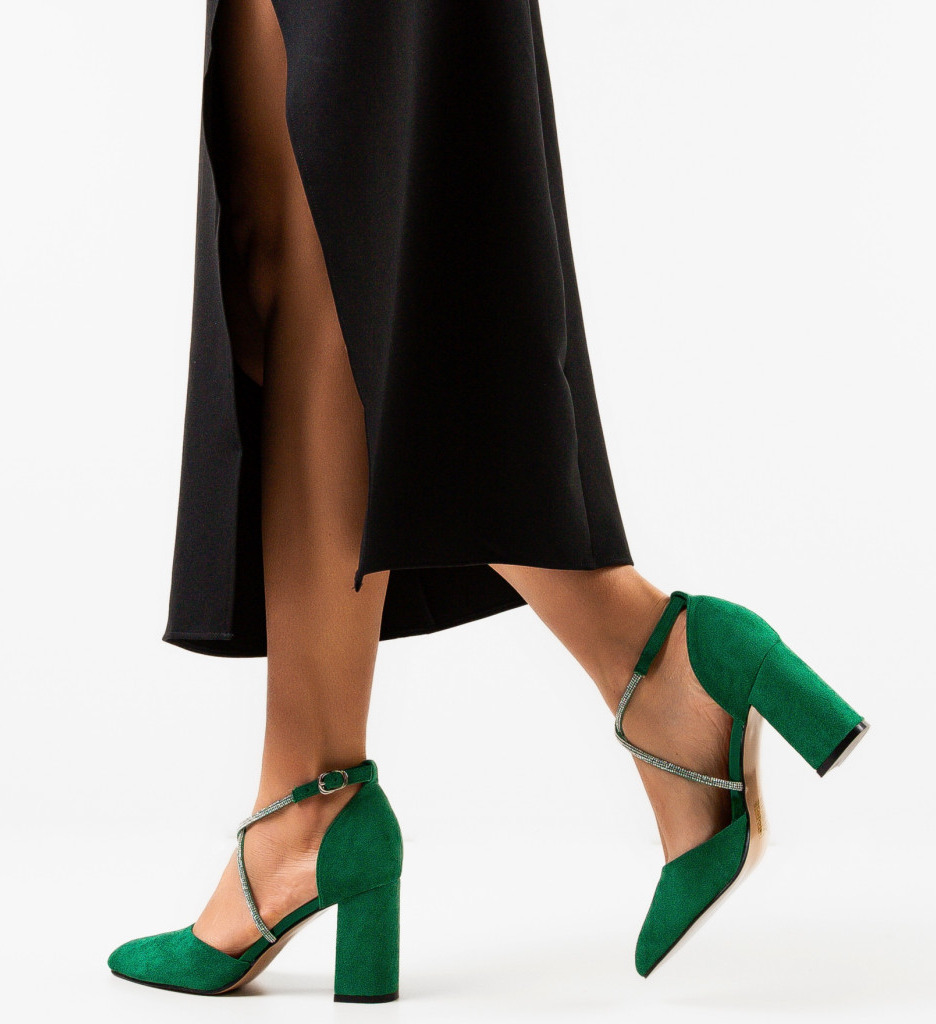 Pantofi cu Toc Verzi Saekya | Stil Unic - imagine 3