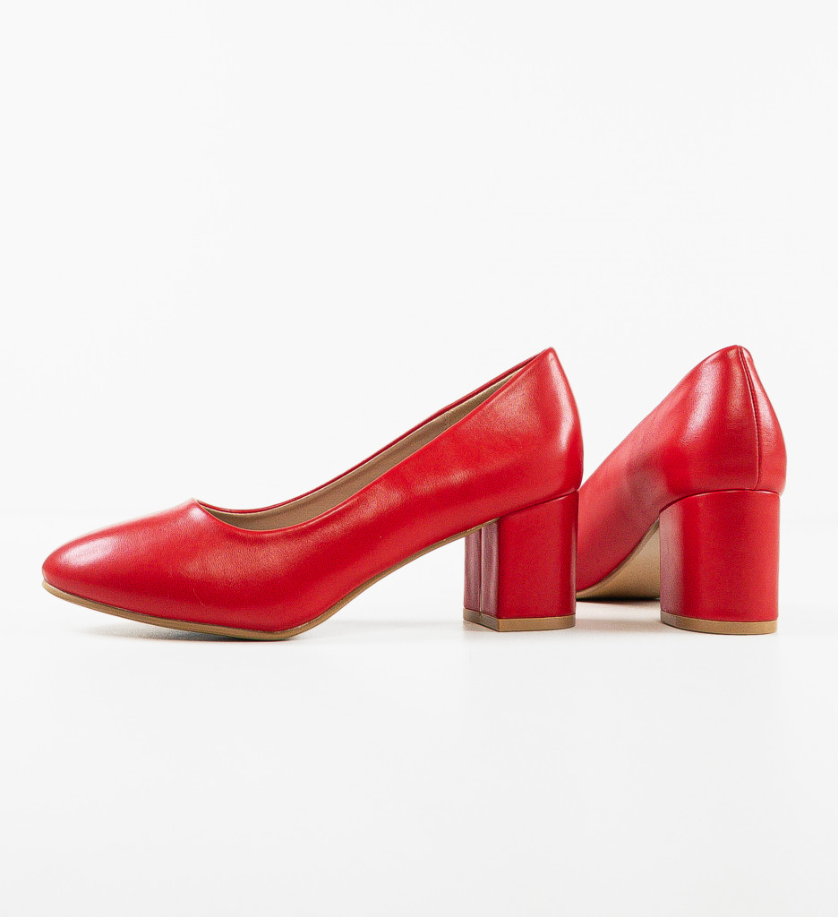 Pantofi Izaak Rosii cu Toc - Eleganți - imagine 5
