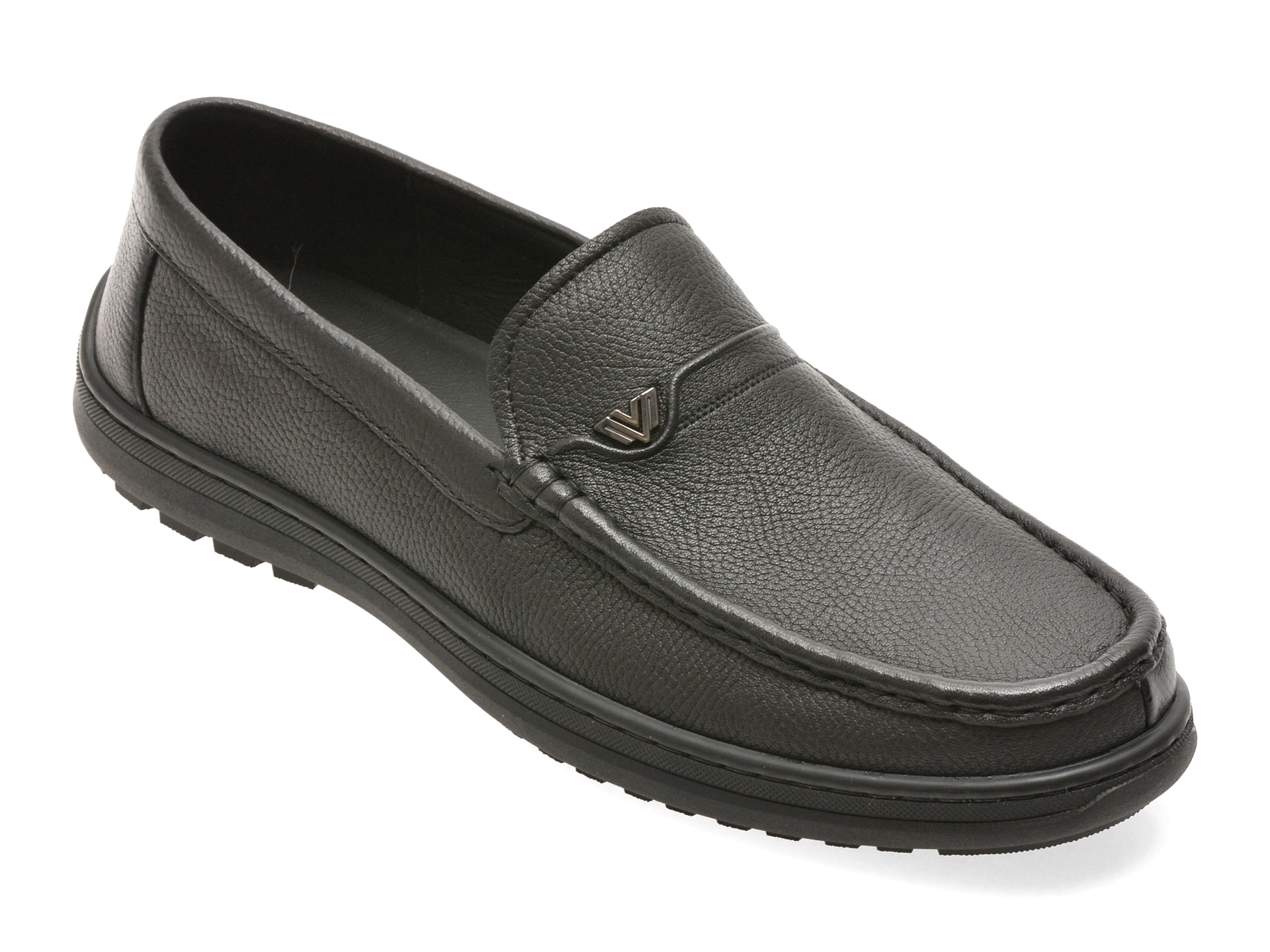 Mocasini Epica negri din piele naturală