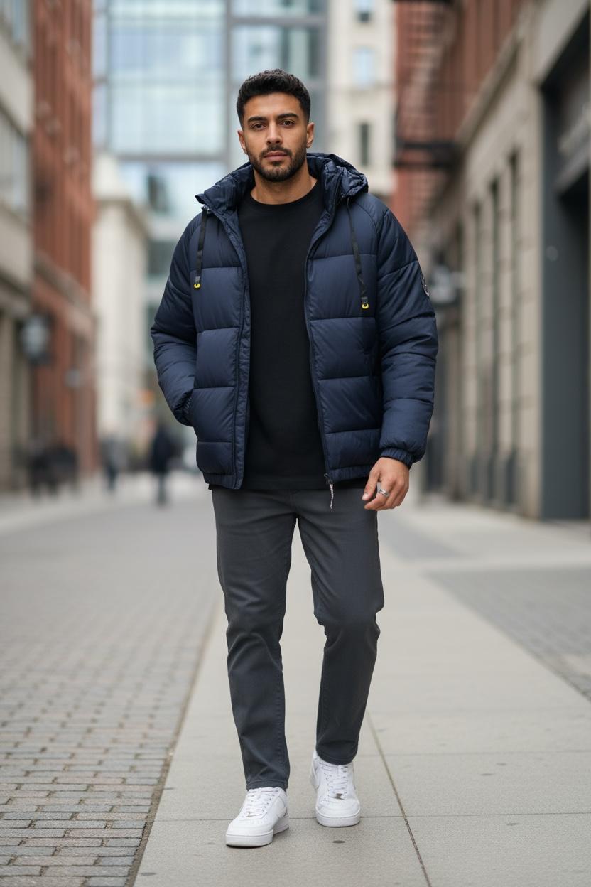 Geacă Bărbați Neagră Slim Fit M2302