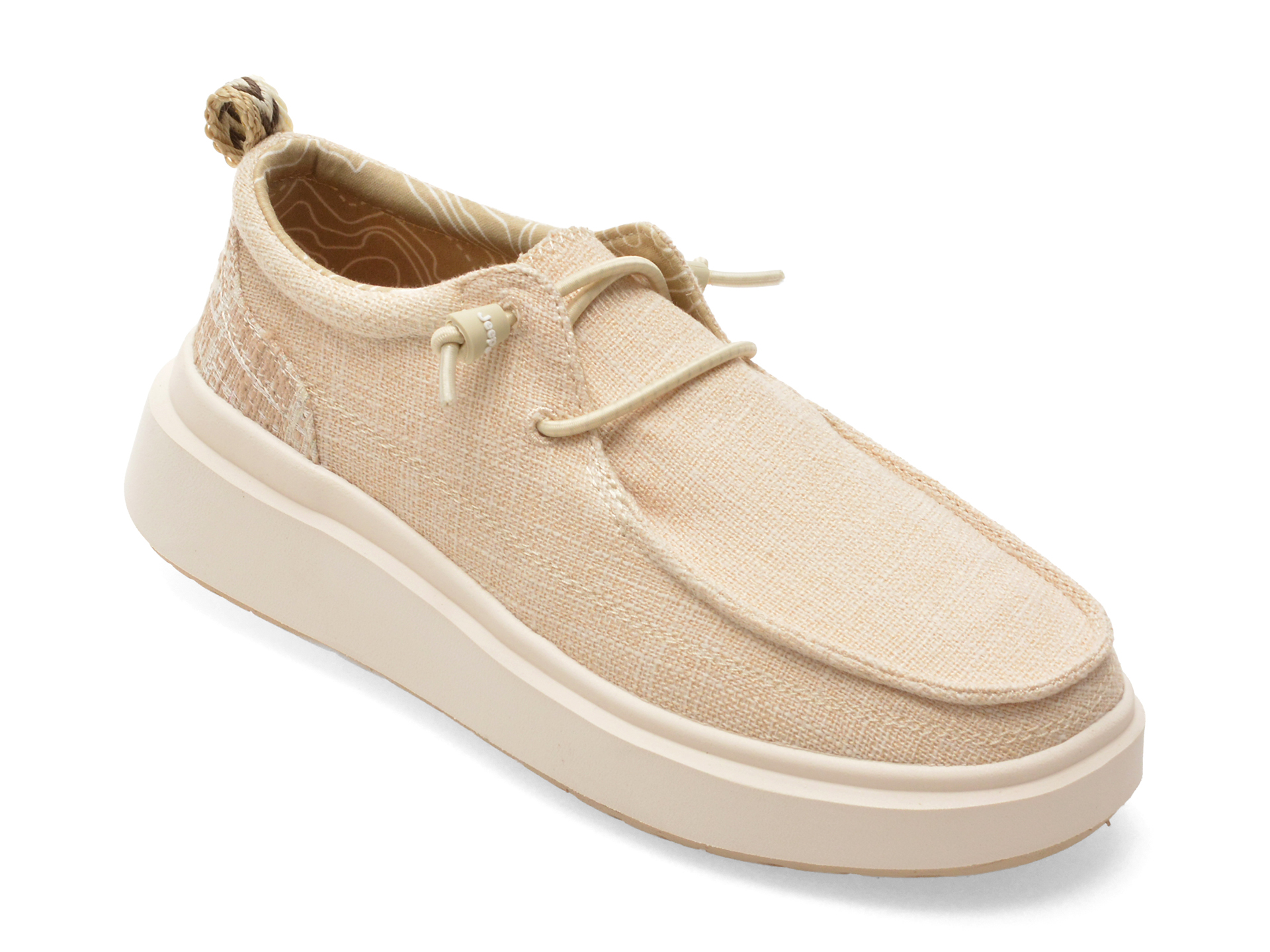 Mocasini JEEP bej, 61530, textil confortabili