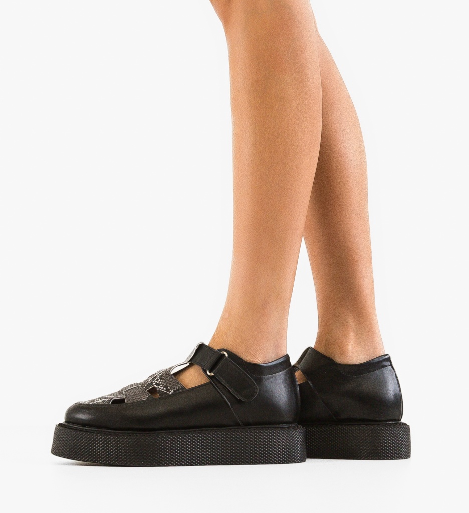 Pantofi Casual Negri Gryndy | Confort Maxim - imagine 2