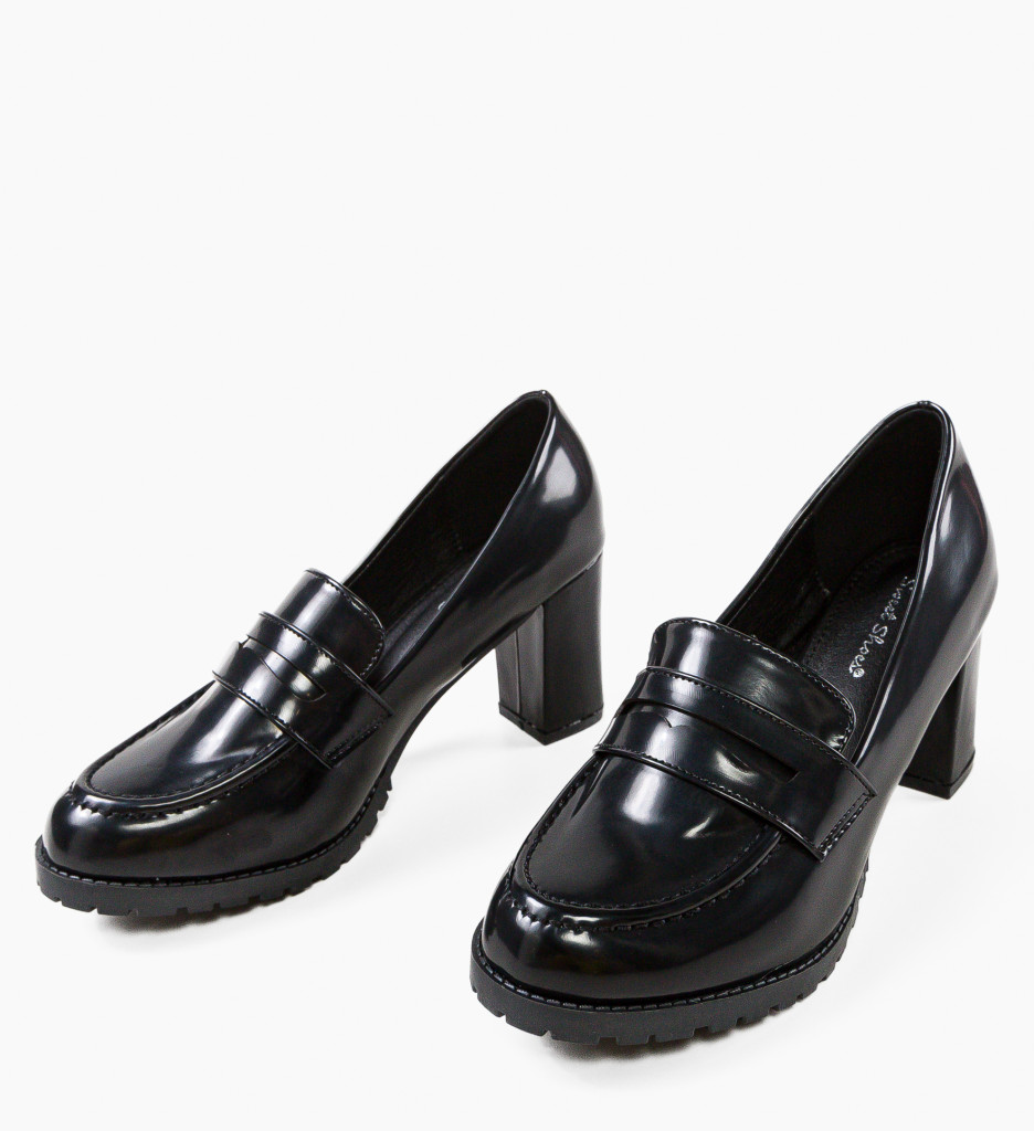 Pantofi Negri cu Toc Eleganți - Model Ingr - imagine 7