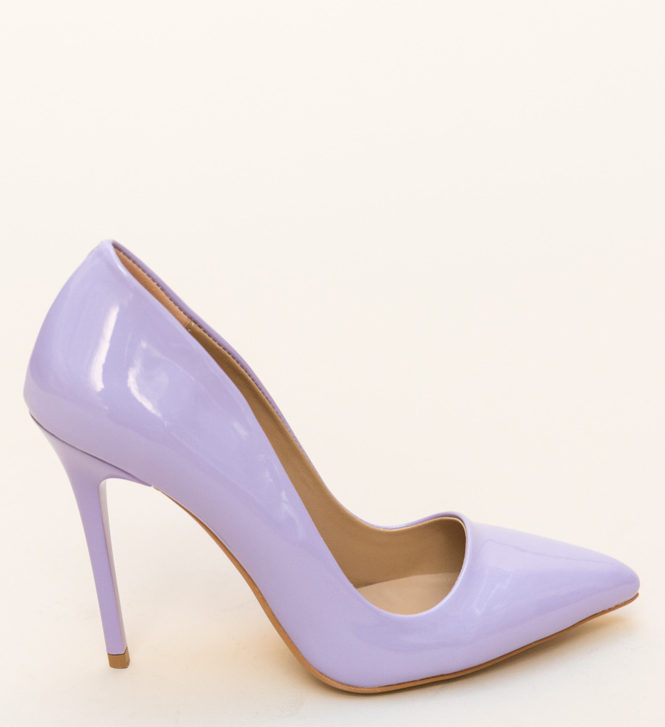 Pantofi Shaggy Mov cu Toc - Stil Elegant - imagine 8