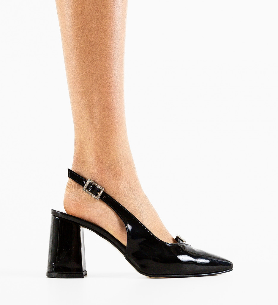 Pantofi Rich Negri Eleganți cu Toc - Stil Refined - imagine 4