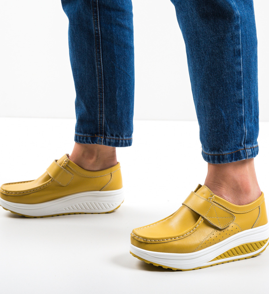 Pantofi Casual Marko Galbeni - Stil și Confort - imagine 2