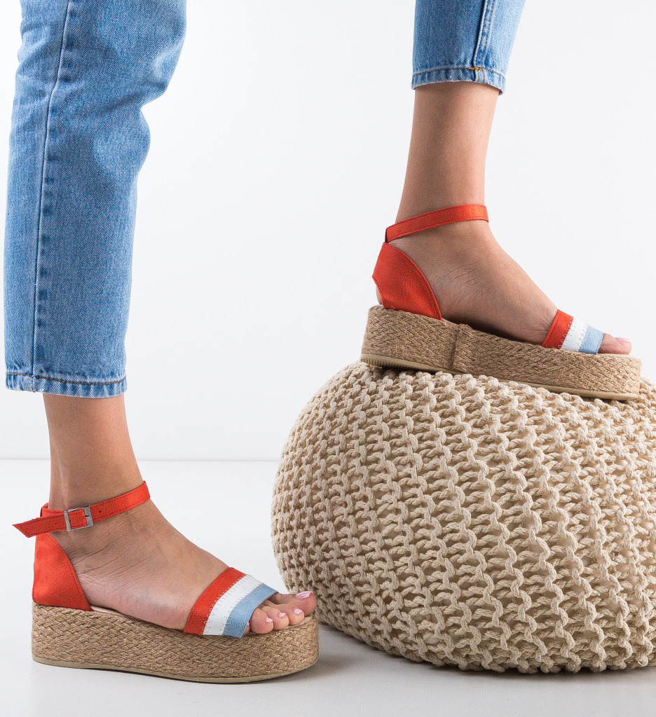 Sandale Dama Nilima Rosii | Eleganță Vară - imagine 2