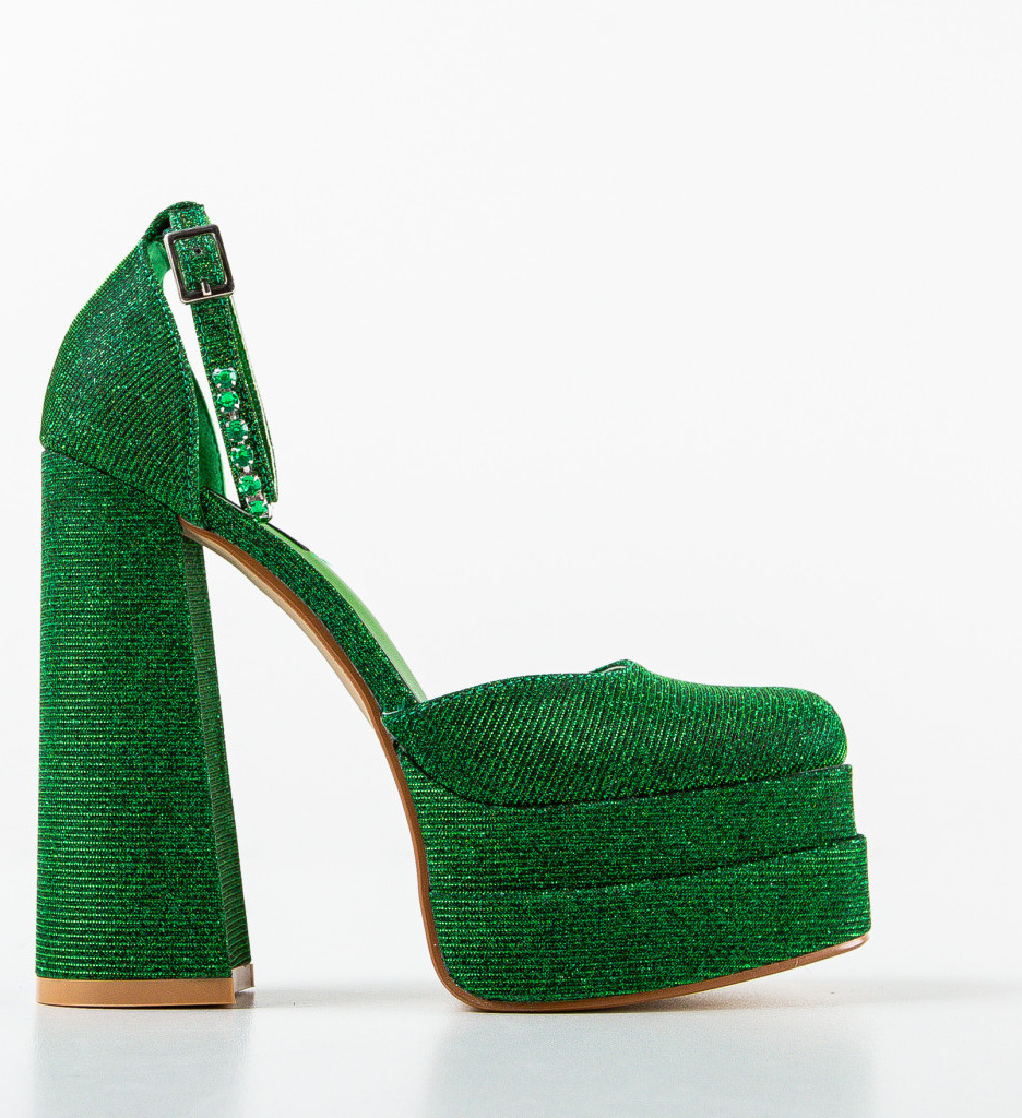 Pantofi Kierran Verzi cu Toc Eleganți - imagine 5