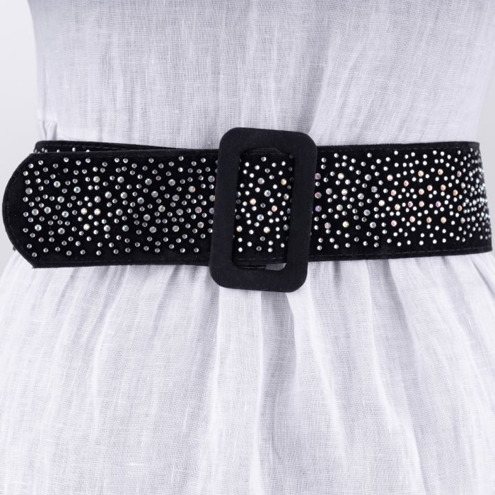 Curea Catifea cu Strasuri Shopika | Eleganță - imagine 1