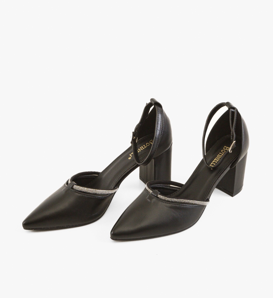 Pantofi cu Toc Eleganți Lynes Negri - imagine 4
