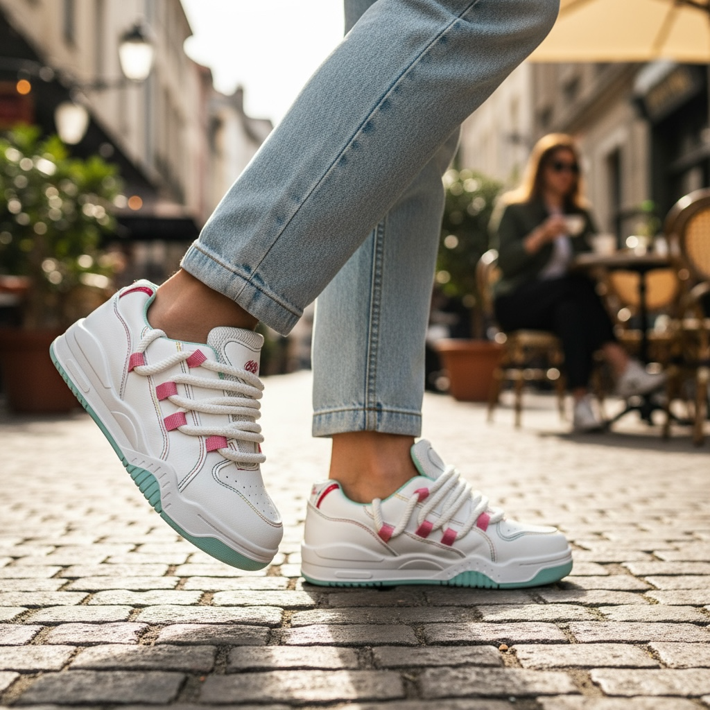 Adidași Dama Casual Albi - Confort Maxim