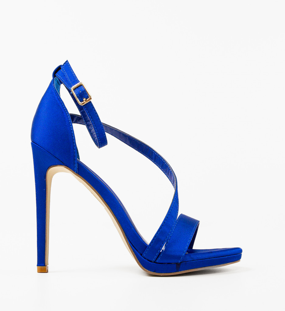 Sandale Lindon Albastre cu Toc Elegante - imagine 4