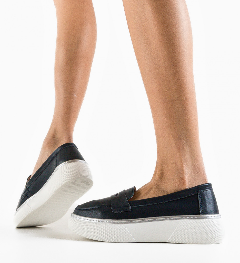 Pantofi Casual Dama Prossy Bleumarin Confort - imagine 2