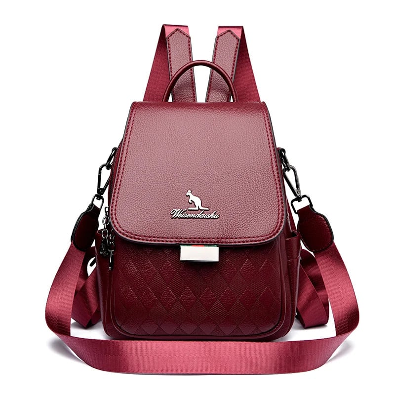 Rucsac Dama Delis Viatrix Bordo, Piele Ecologica