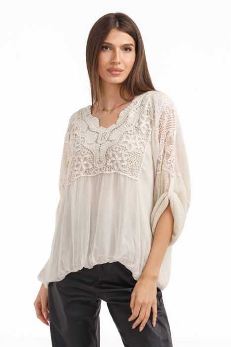 Bluza Matase si Dantela Eleganta | Shopika