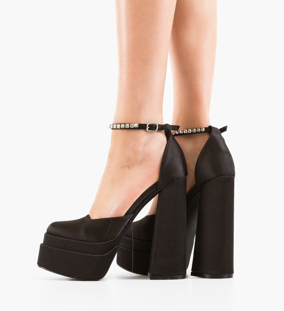 Pantofi Vestrok Negri Eleganți cu Toc - imagine 2