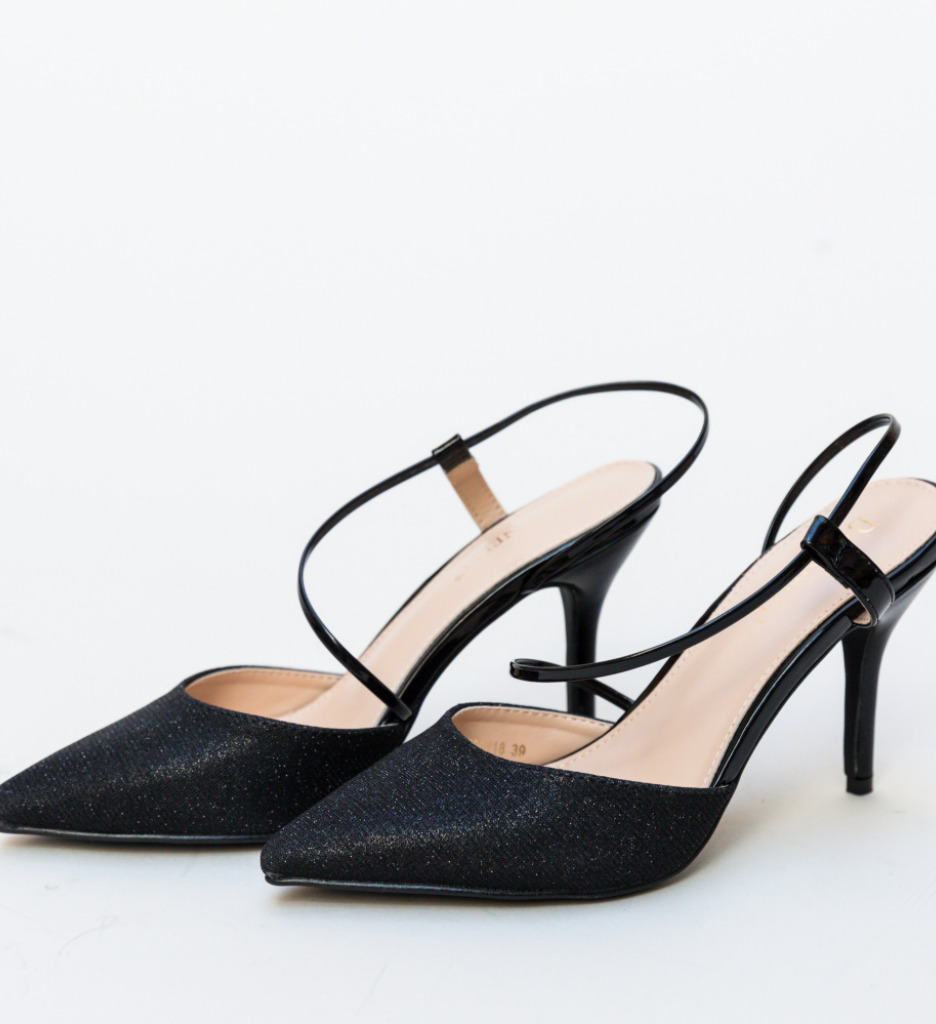 Pantofi Markin Negri cu Toc Eleganți - imagine 4
