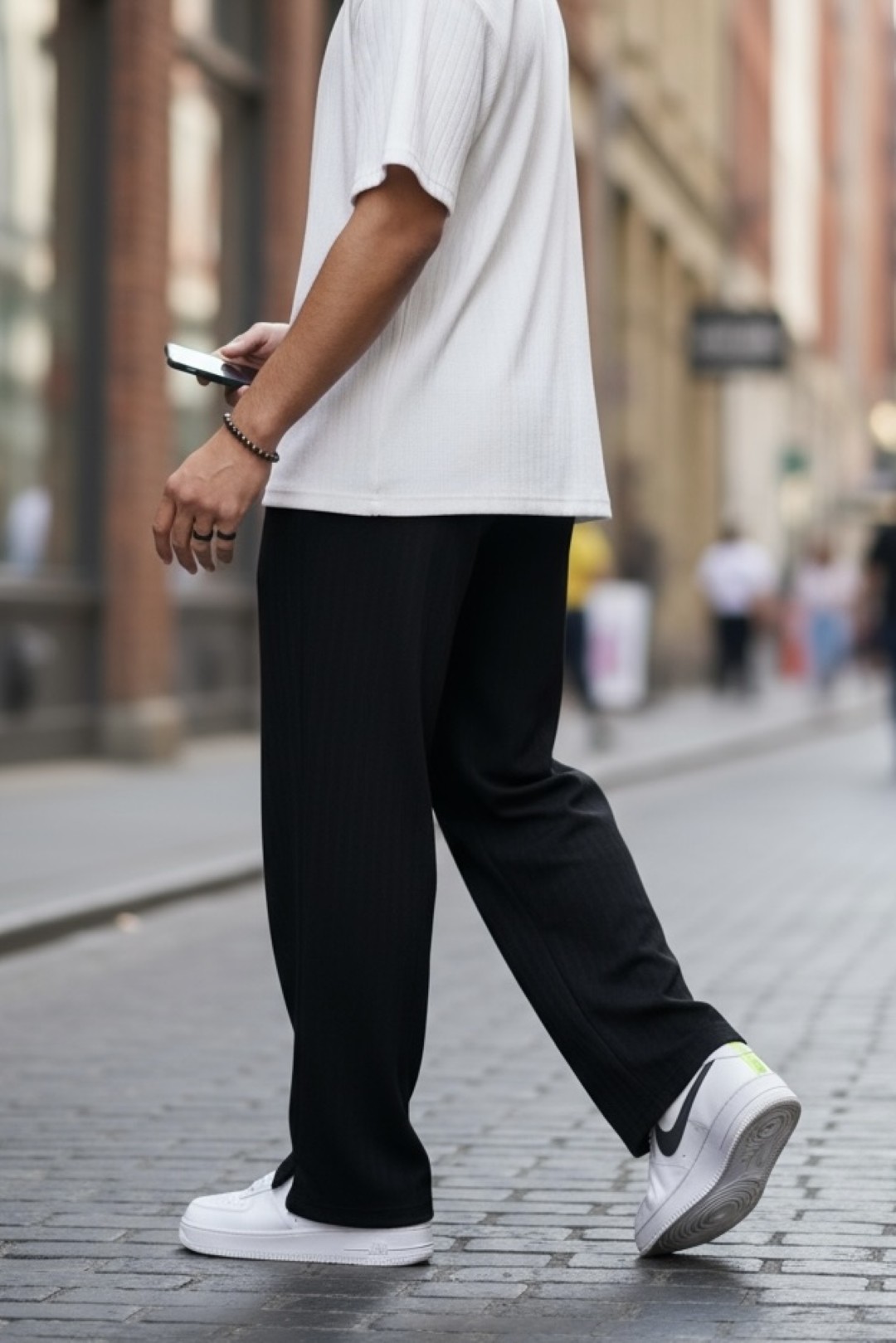 Pantaloni Cargo Negri Conici - Stil Modern