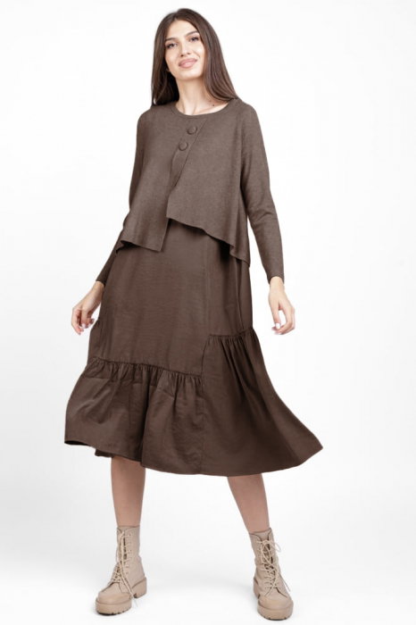 Rochie Catifelată Suprapusă U See - Eleganță și Confort