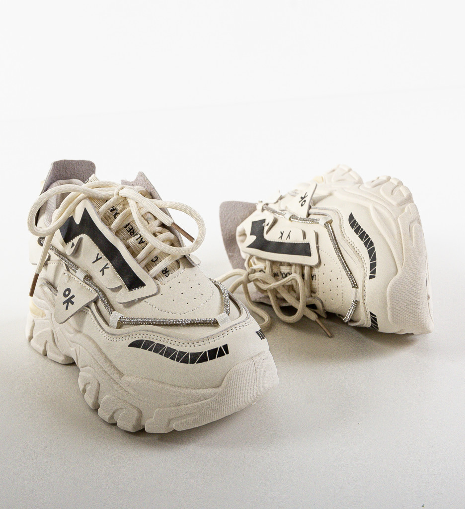 Sneakers Dama Bej Casual - Confort și Stil - imagine 7