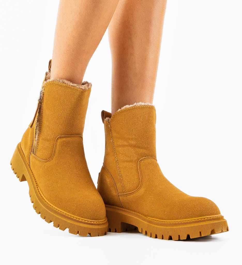Ghete Dama Camel Elegante - Confort și Stil - imagine 2