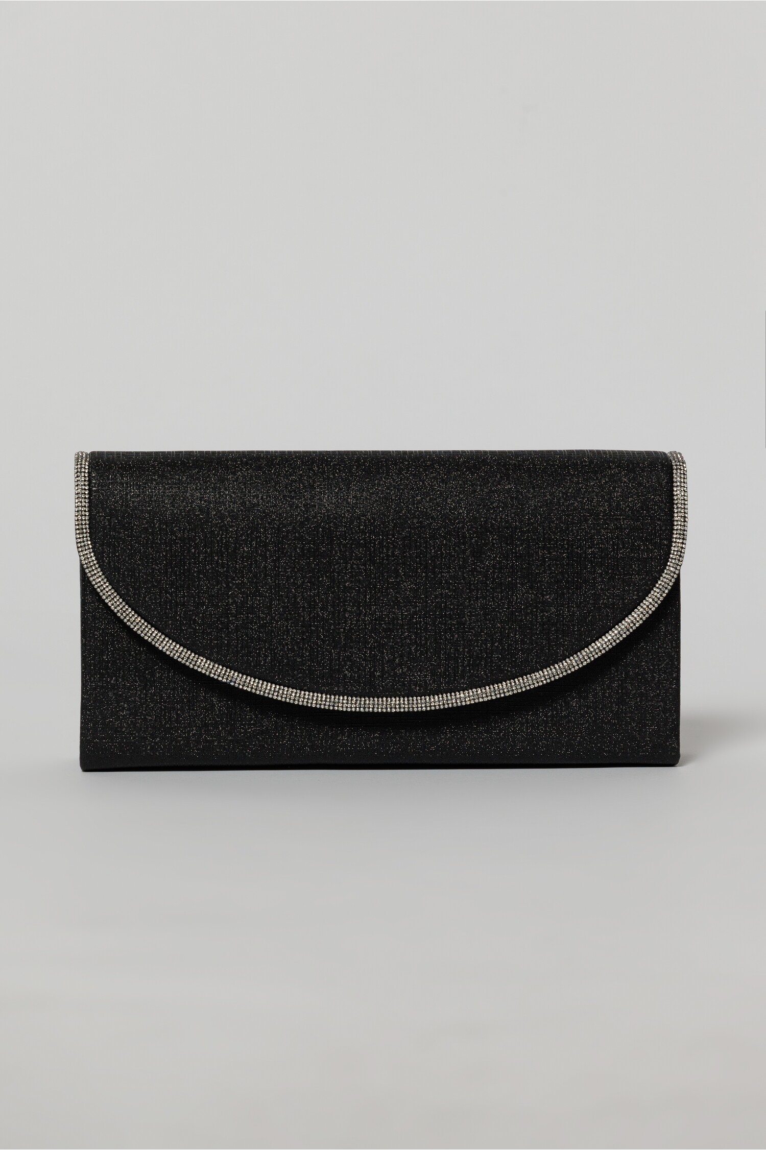 Clutch Negru Elegant cu Strasuri și Lanț Detasabil