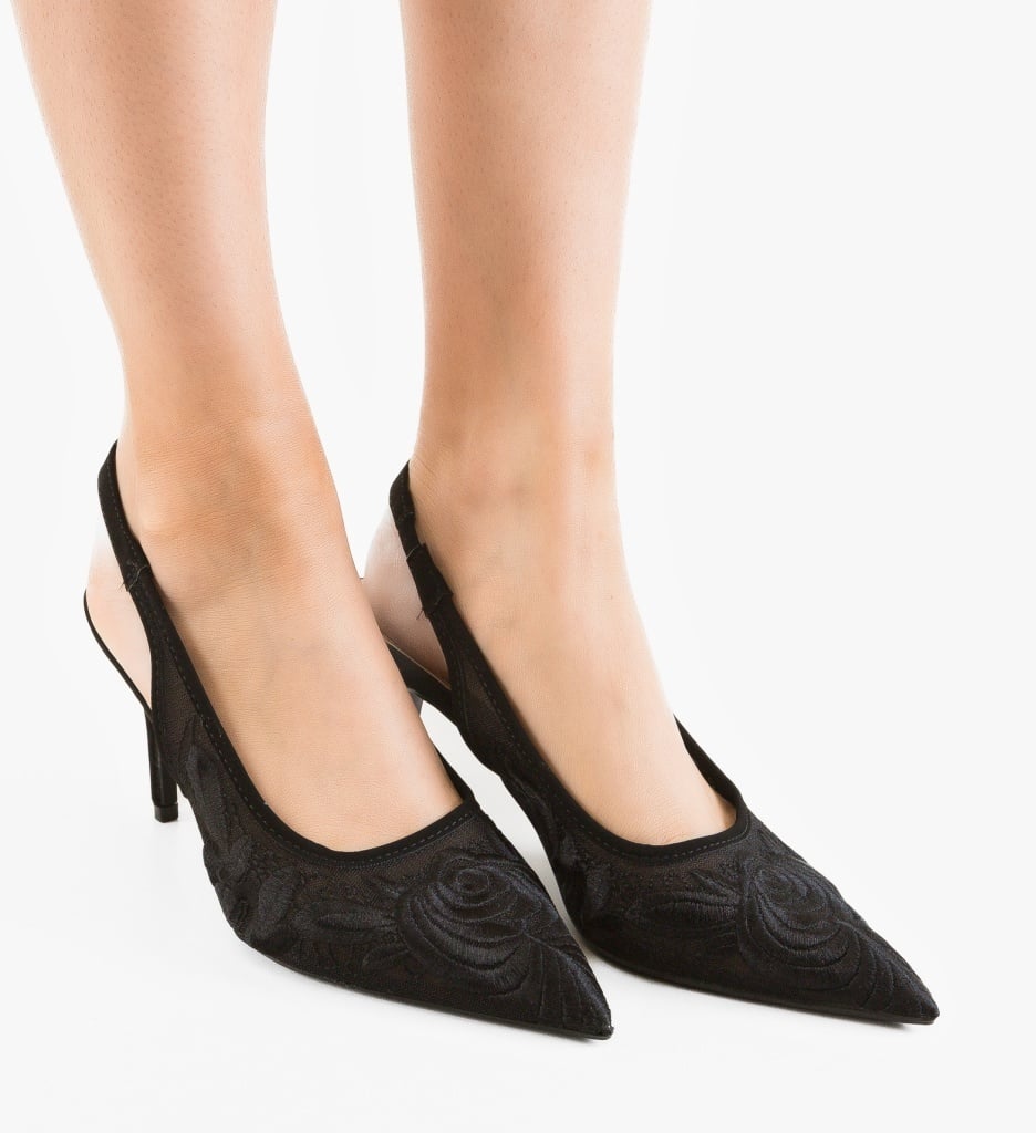 Pantofi Dama Harald Negri Eleganți cu Toc