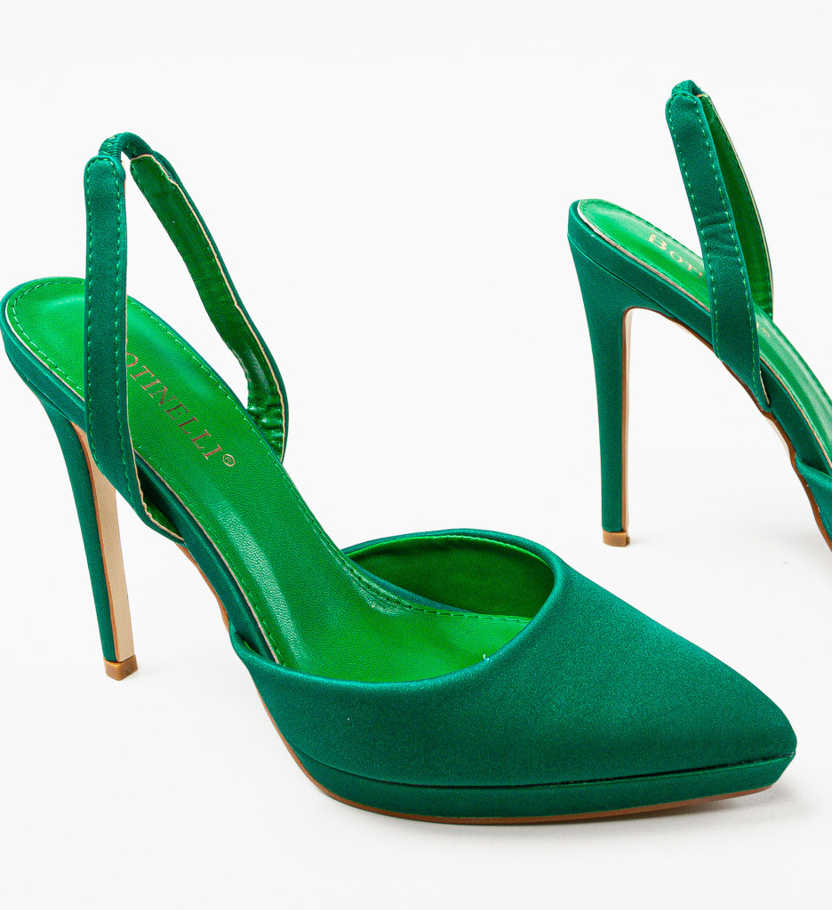 Pantofi Vergoossen Verzi cu Toc Eleganți - imagine 2