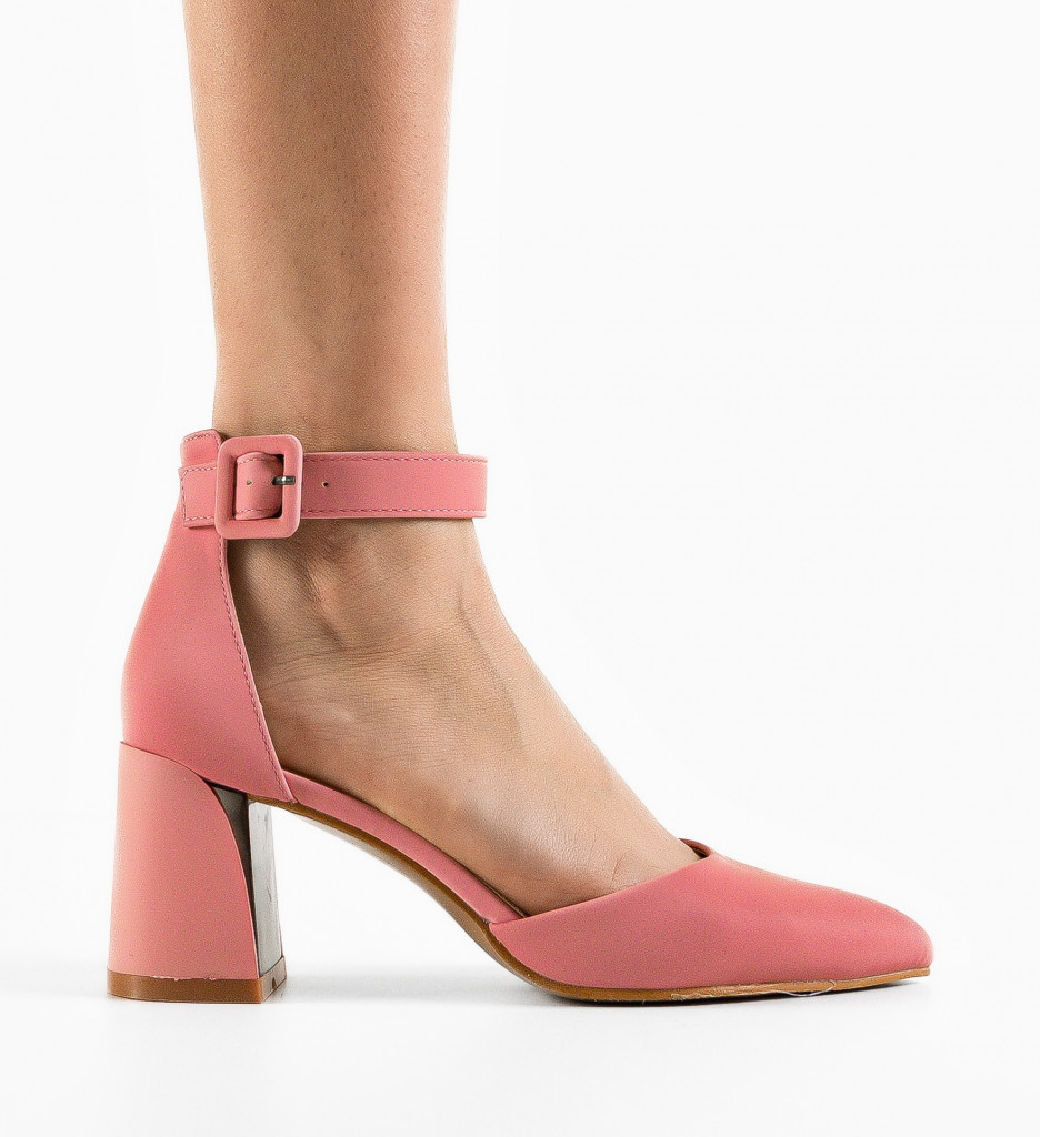 Pantofi Vandre Roz Eleganți cu Toc - imagine 9