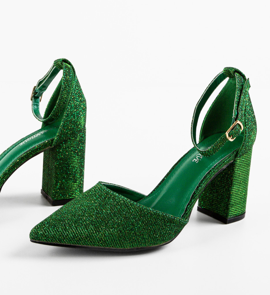 Pantofi cu Toc Lilia Verzi - Eleganță - imagine 6