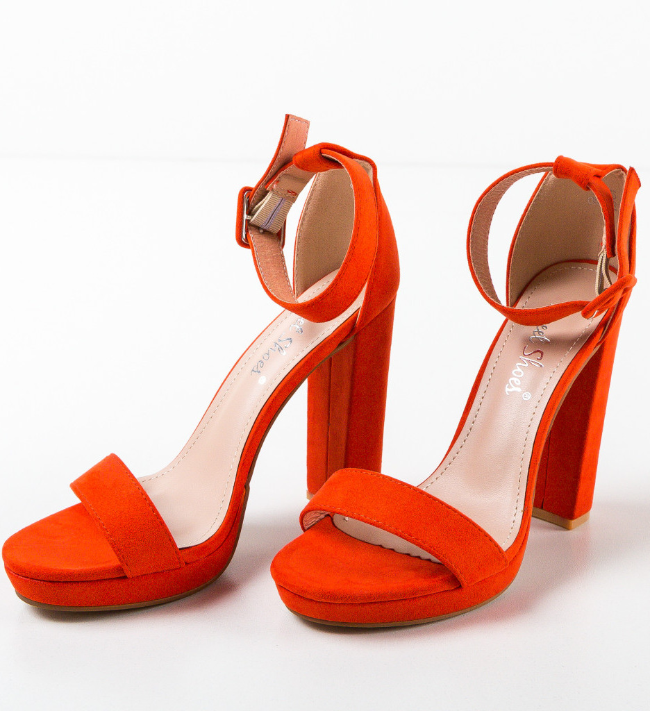 Sandale Dama Roman Portocalii - Stil Elegant - imagine 6