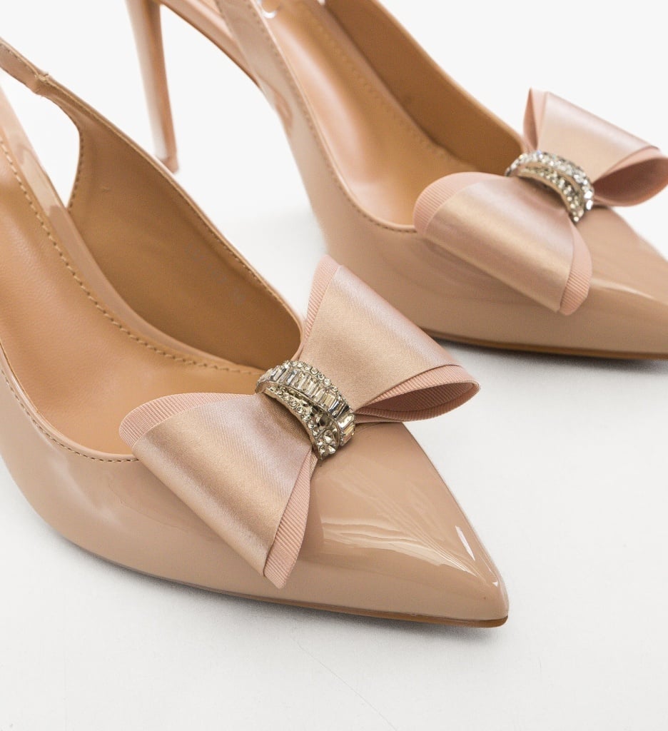 Pantofi Toc Gift Nude Depurtat - Eleganță - imagine 2