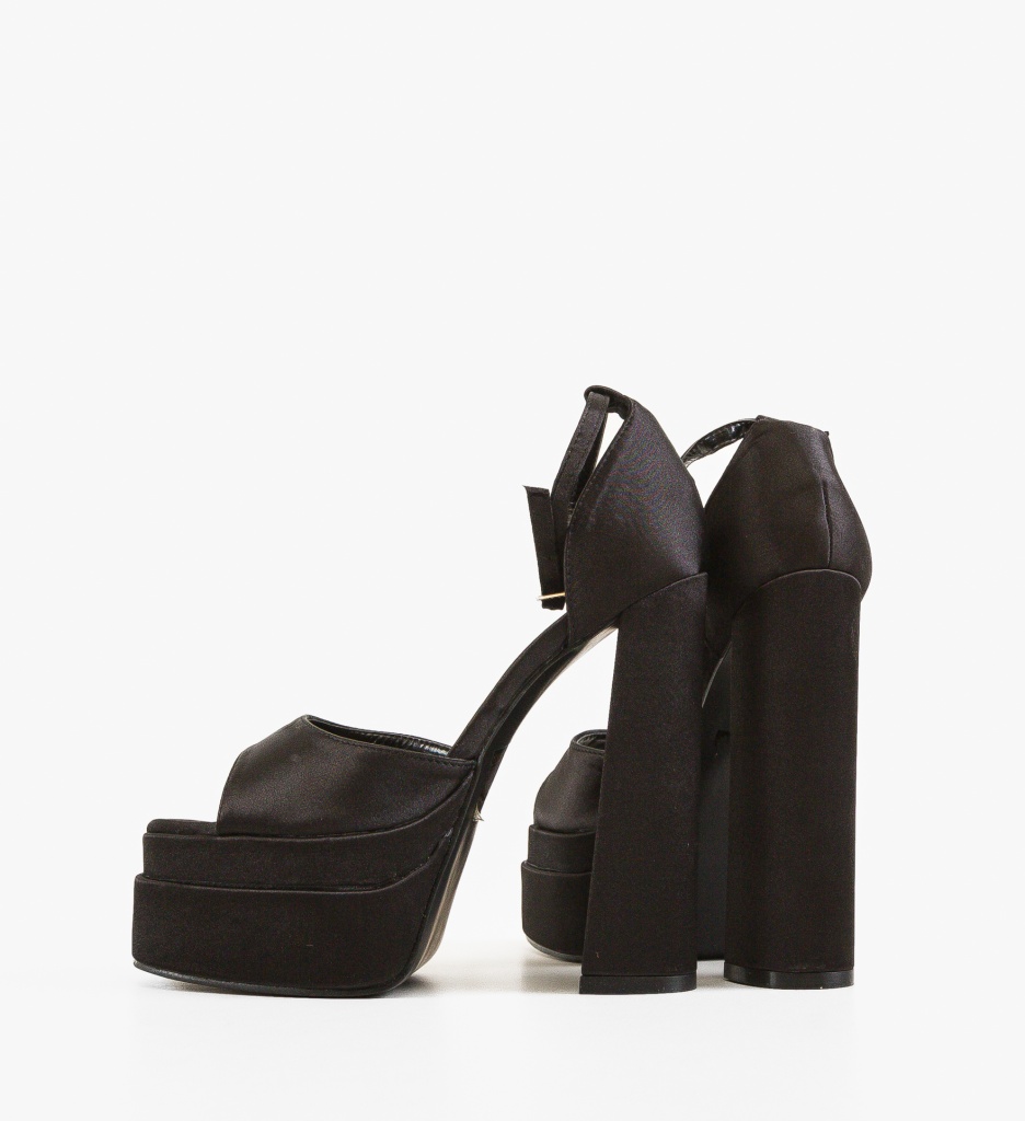 Sandale Haynes Negre cu Toc Elegant - imagine 4