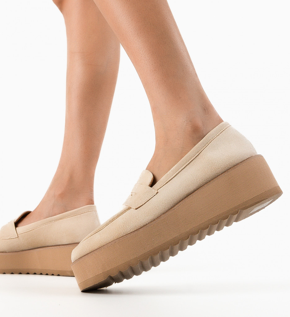 Pantofi Casual Dama Weser Bej - Confort Zi cu Zi