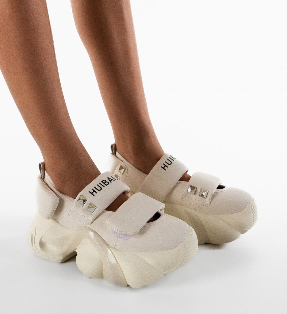 Pantofi Casual dama Huibai Albi - Confort și Stil - imagine 4