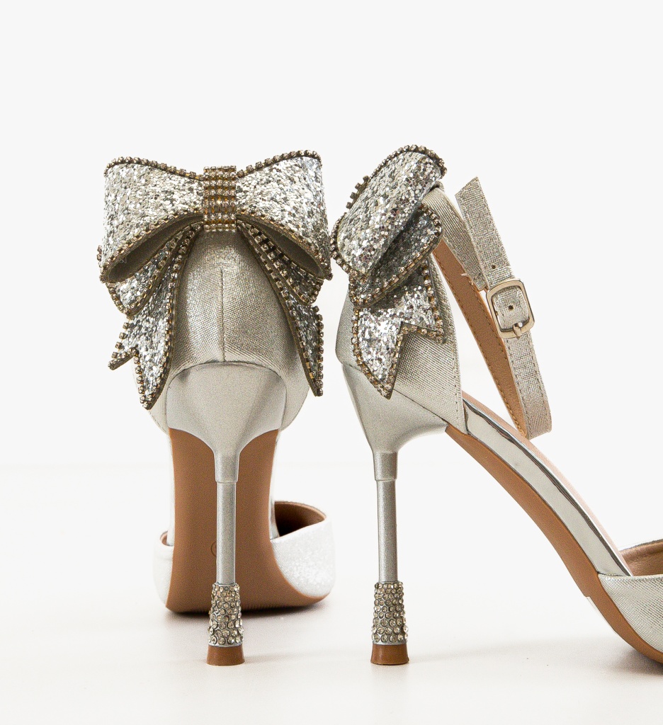 Pantofi cu Toc Ozkale Argintii - Eleganță Asigurată - imagine 7