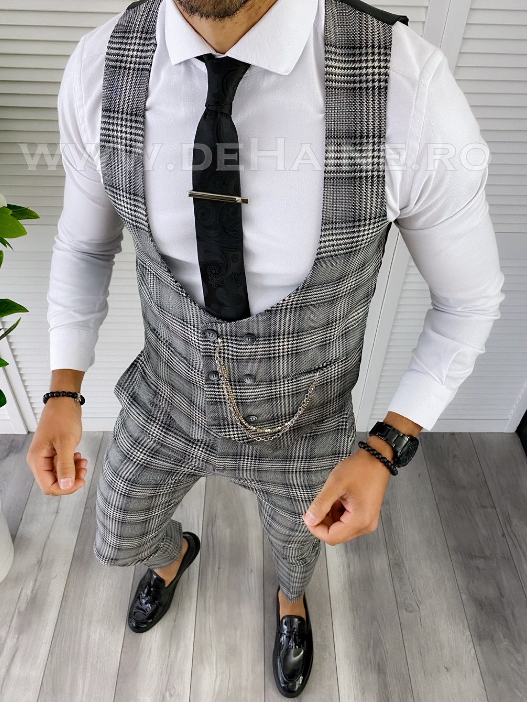 Compleu Barbati Elegant Vesta si Pantaloni Slim Fit